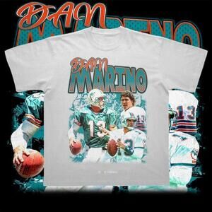 Dan Marino Miami Football Legend 90s Retro Fan Graphic T-Shirt